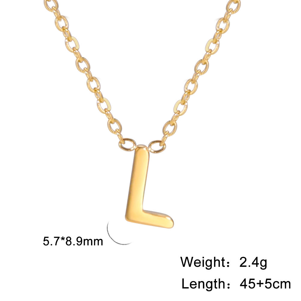 Wholesale Letter Gold 18k Real Gold Electroplated Stainless Steel Necklace