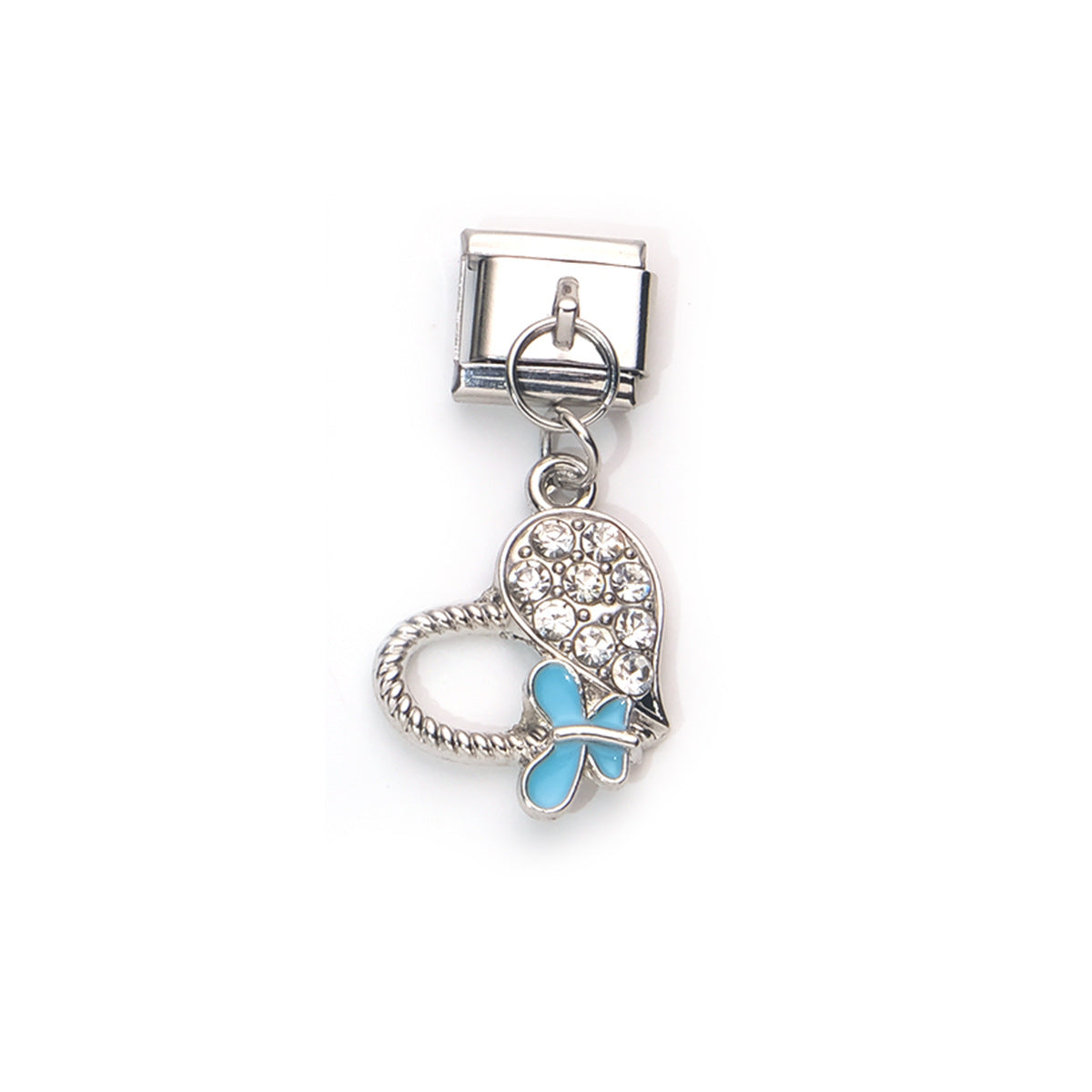 Wholesale 10pcs Italian Charm Bracelet 9mm DIY Splicing Heart Butterfly Pendant Stainless Steel Composable Bracelet