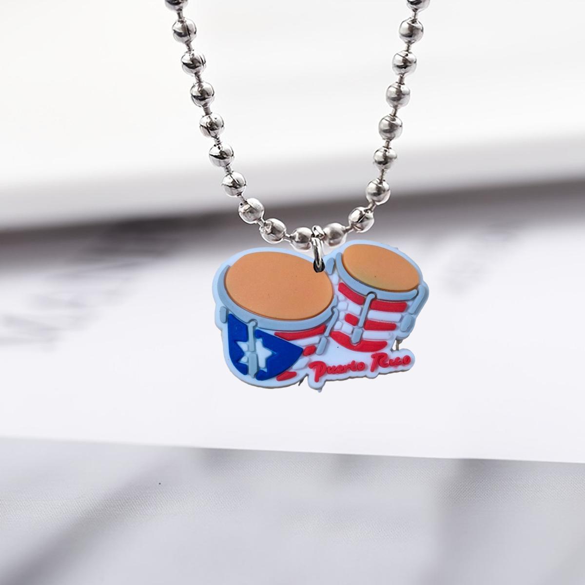 Wholesale Stainless steel American Independence Day Series Small Bead Necklace