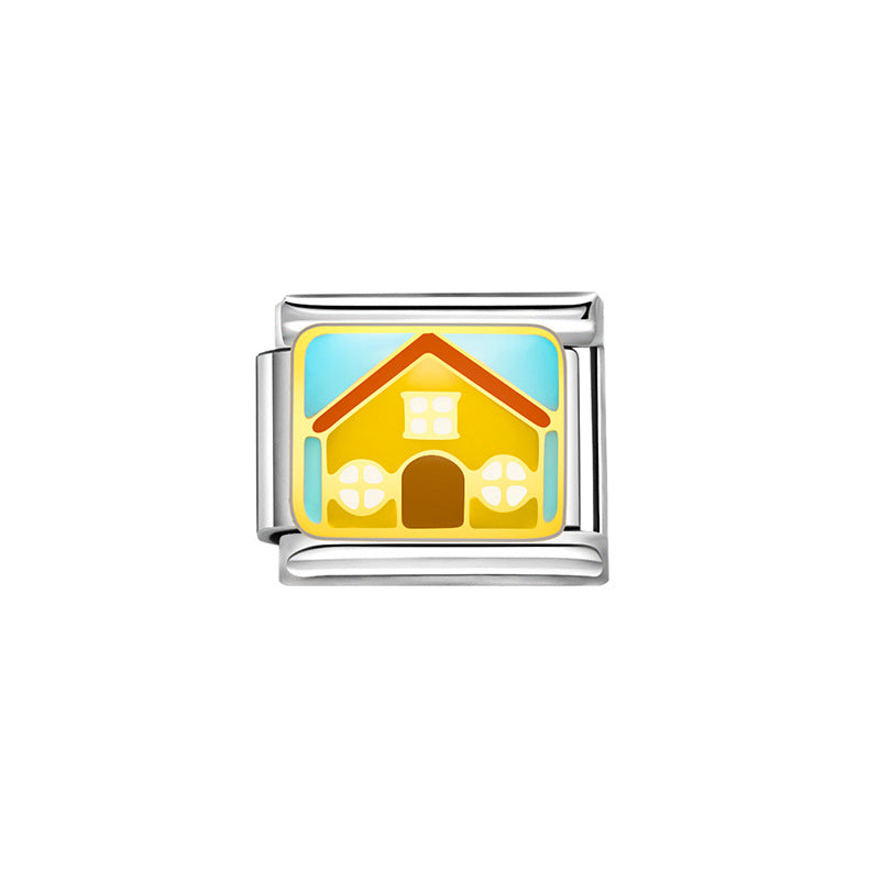 Wholesale Italian Charm Bracelet 9mm DIY Splicing Blue Natural Scenery Stainless Steel Composable Bracelet