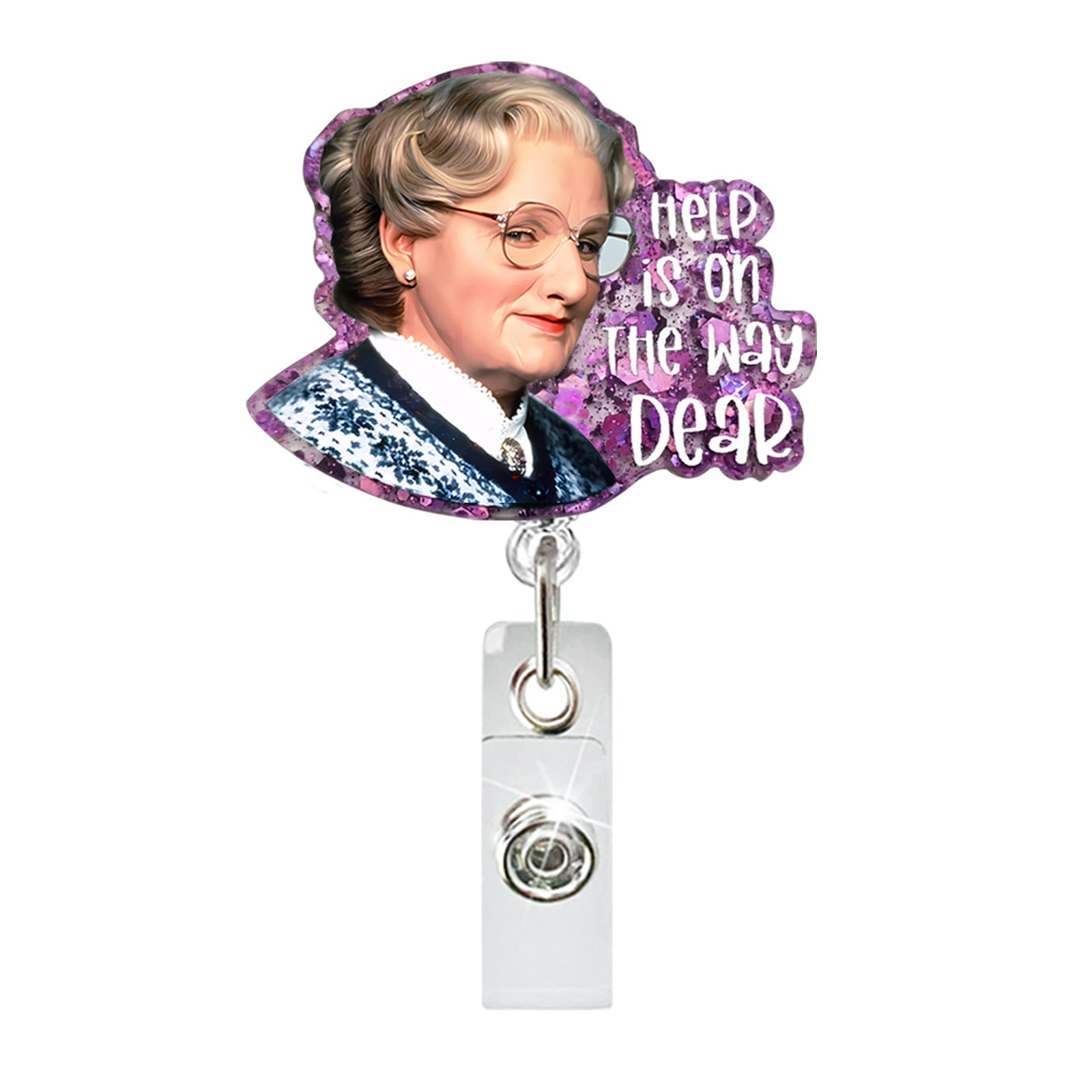 Wholesale Acrylic Letter Medical Retractable Badge Scroll Keychain ACC-KC-QiDing006