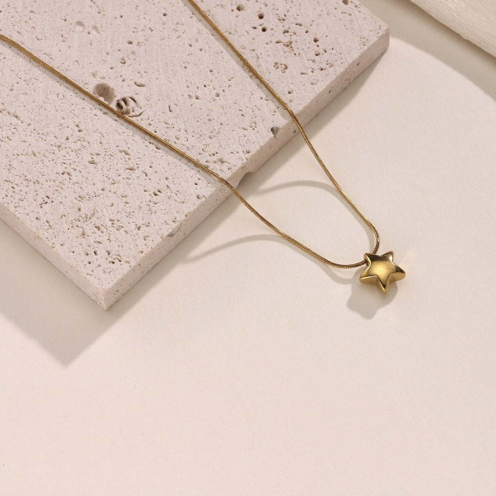 Wholesale Stainless Steel Star and Heart Necklace