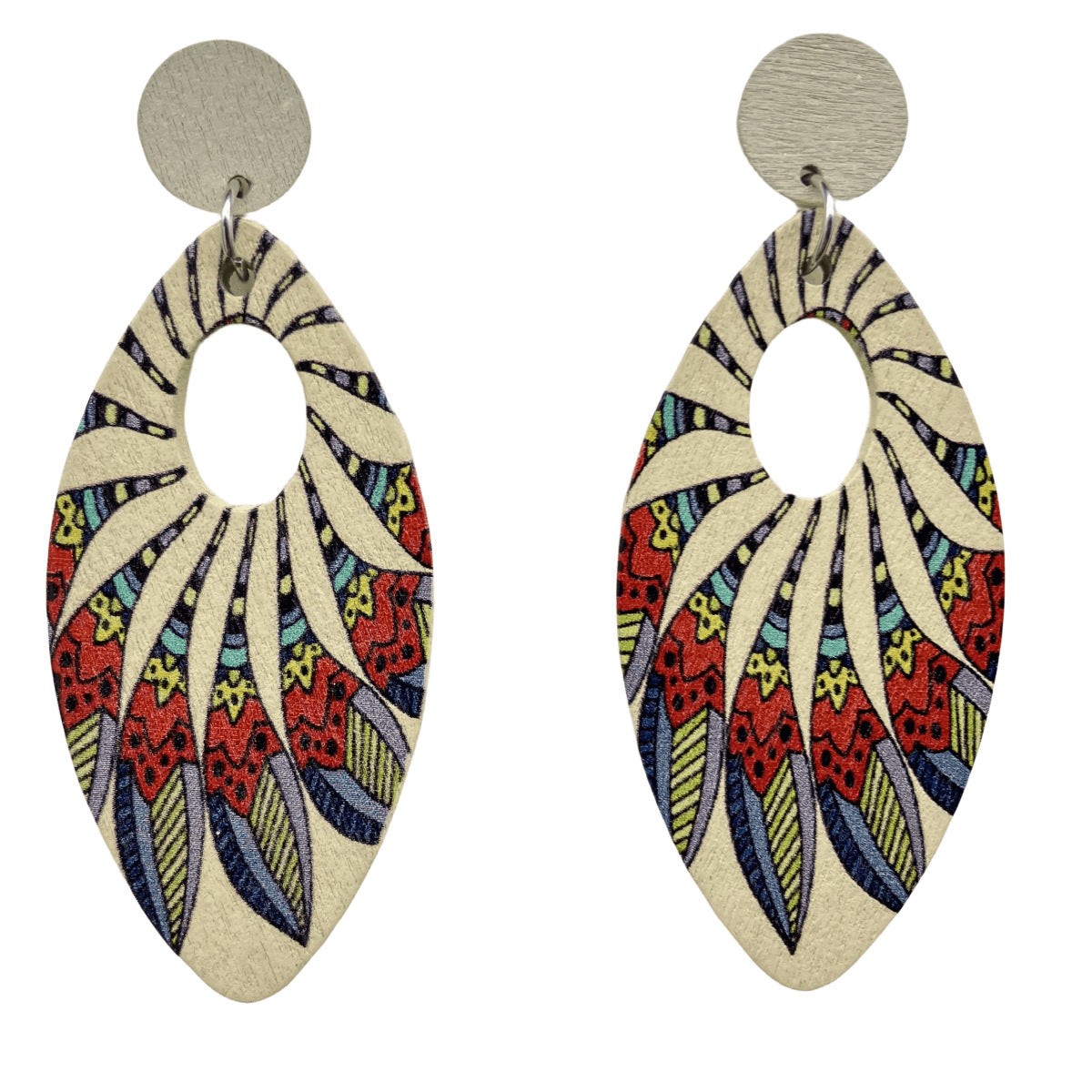 Wholesale Boho Vintage Oval Wooden Earrings ACC-ES-FX001