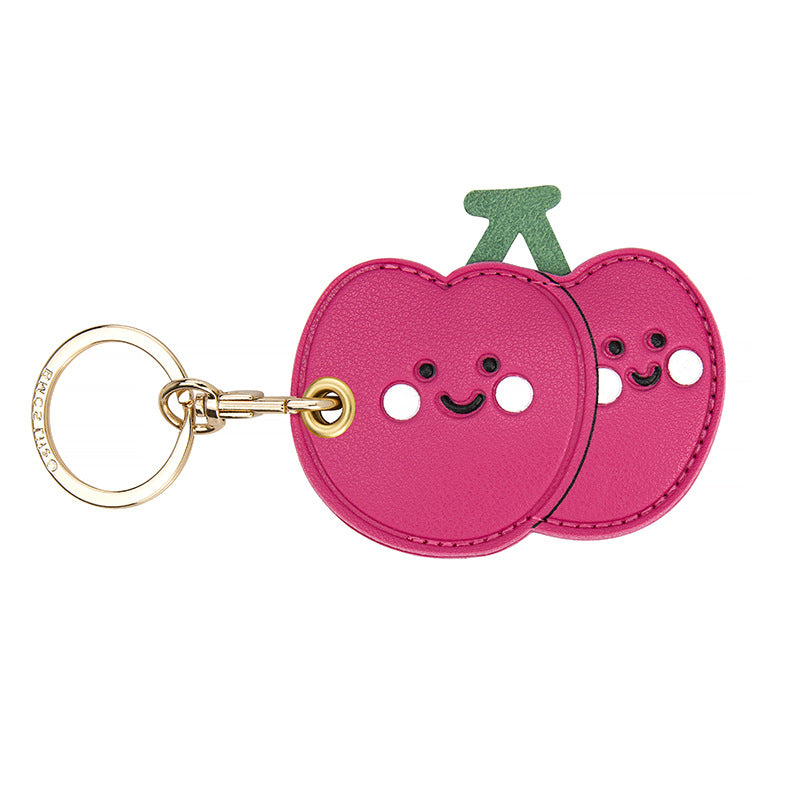 Wholesale Fruit Print Drop Shaped PU Leather Card Holder Keychain Cute Bag Charm Boutique Resale Gift