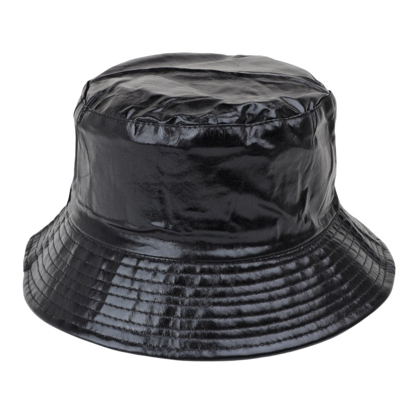 Wholesale Patent Leather Gold and Silver Reversible Bucket Hat ACC-HT-LueLan009