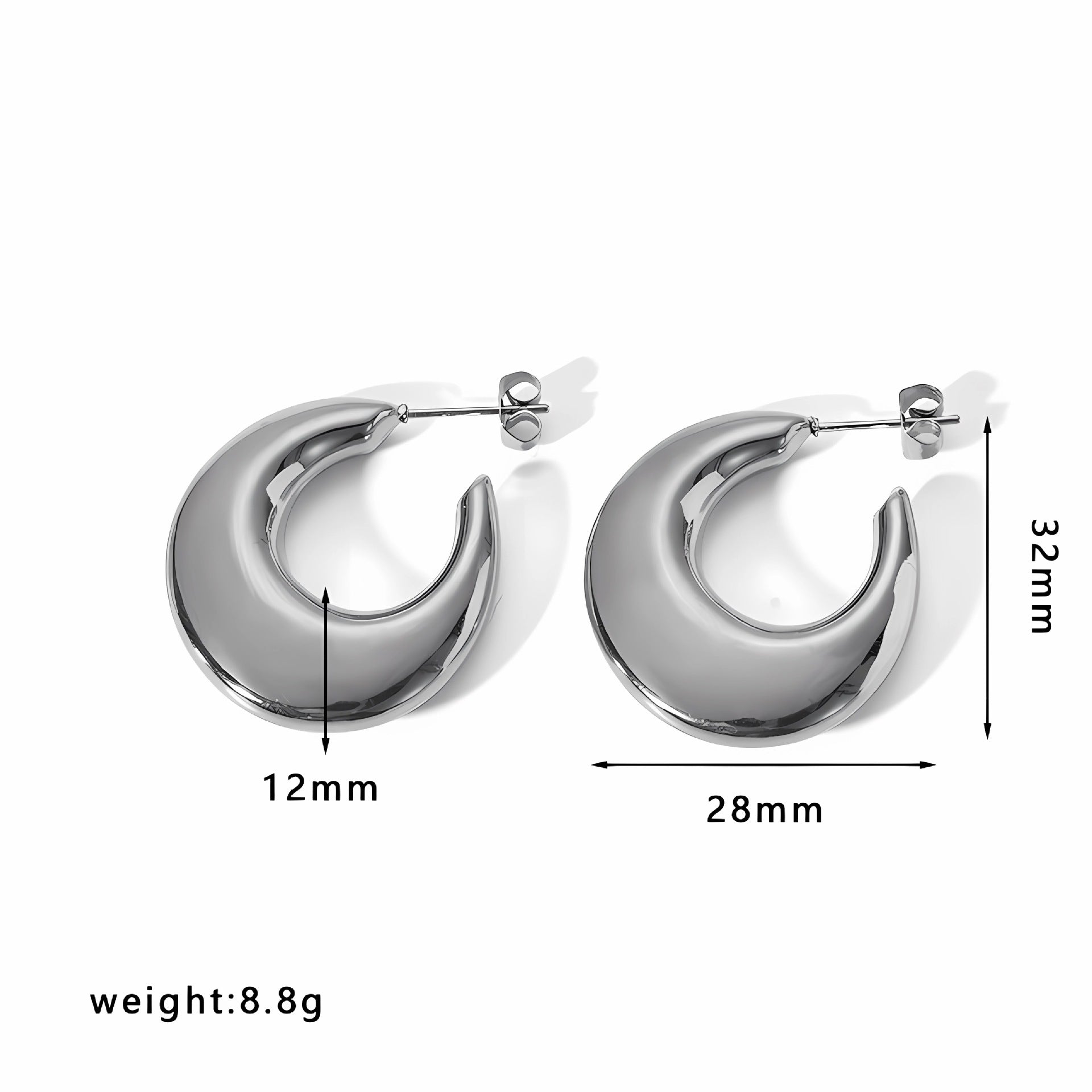 Wholesale 18K gold stainless steel titanium steel openwork earrings