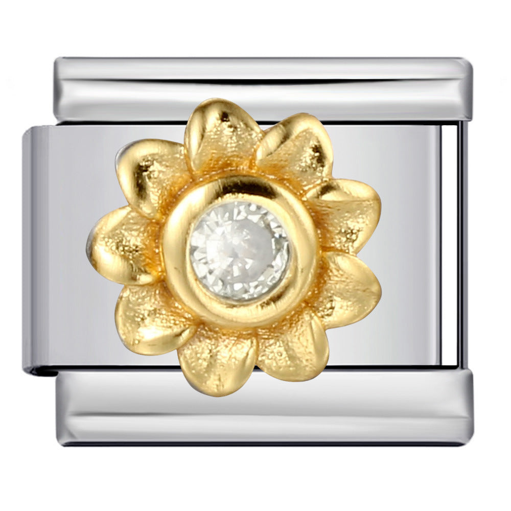 Wholesale Italian Charm Bracelet 9mm DIY Floral World  Creative Stainless Steel Composable Bracelet