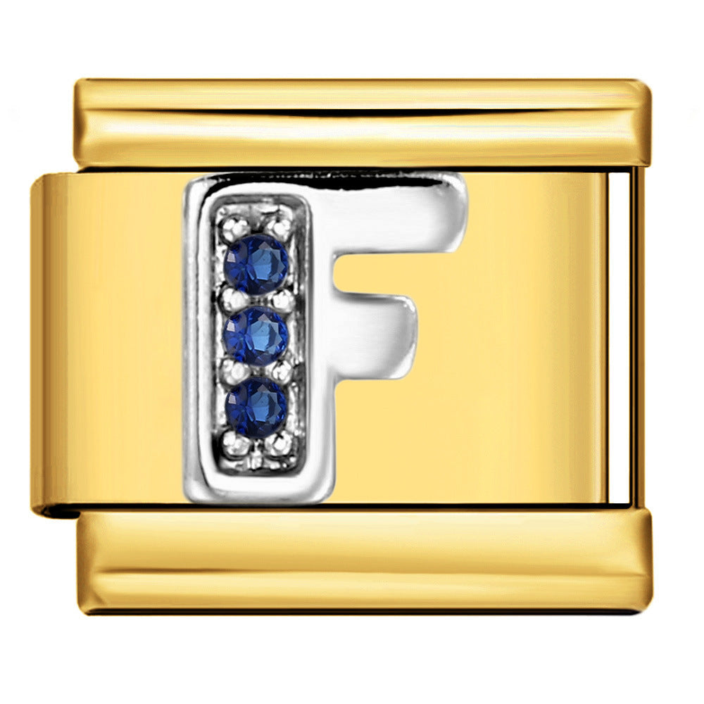 Wholesale 9mm Italian Charm Starter Bracelets DIY Letter Single Section Creative Stainless Steel Composable Bracelet