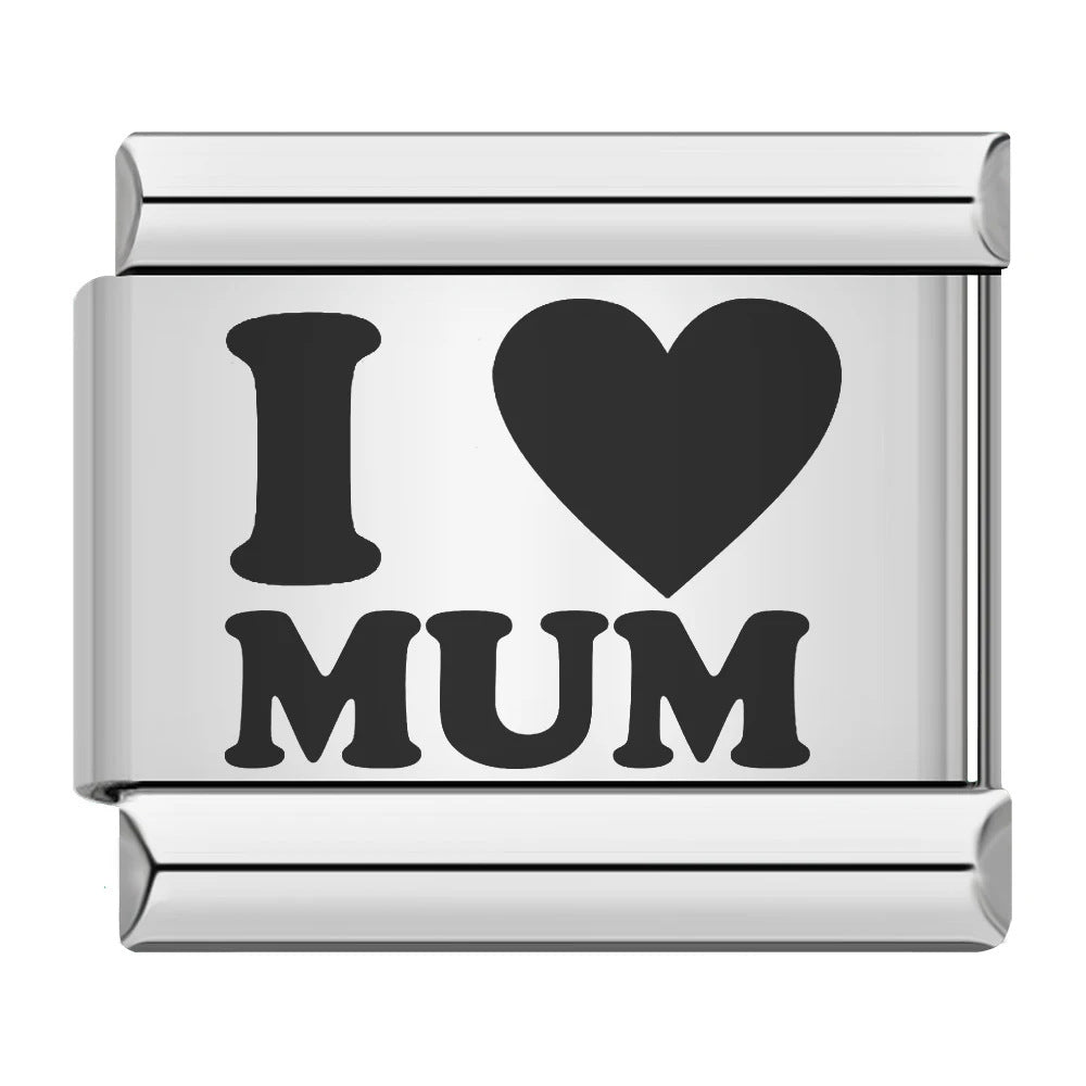 Wholesale Stainless Steel Electroplated Laser-Engraved Mother' s Day Bracelet,  DIY Splicing Elastic Boutique Resale Jewelry