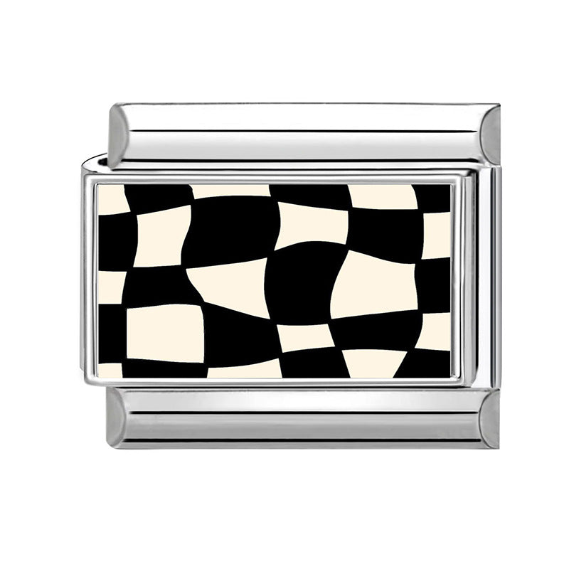 Wholesale 9mm Italian Charm Starter Bracelets DIY square Single Section Creative Stainless Steel Composable Bracelet