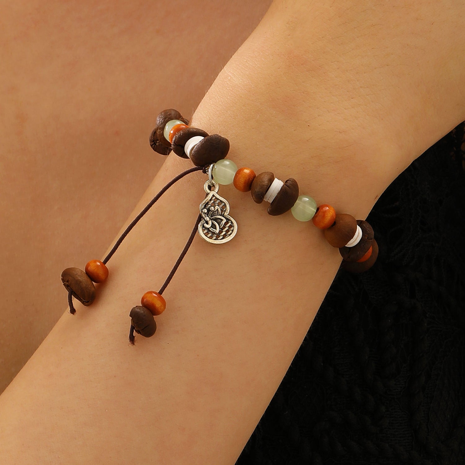 Wholesale New Chinese Style Cat Paw Coffee Bean Beaded Bracelet Unisex Retro Fashion Jewelry Accessory Boutique Gift