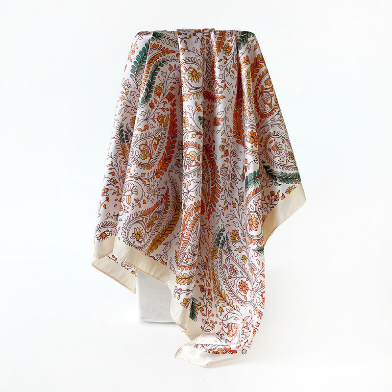 Wholesale Cashew Square Scarf Turban Silk Scarf