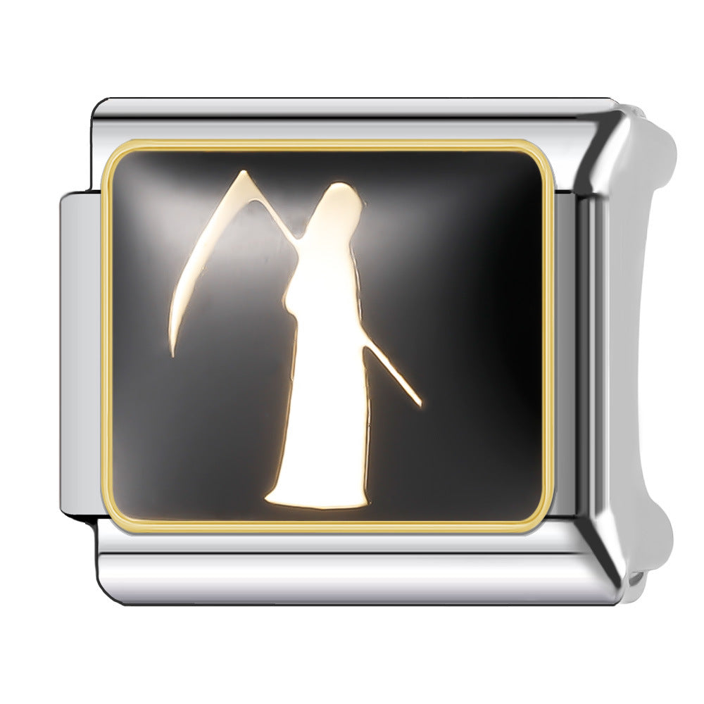 Wholesale Italian Charm Bracelet 9mm DIY Splicing Halloween Series Stainless Steel Composable Bracelet