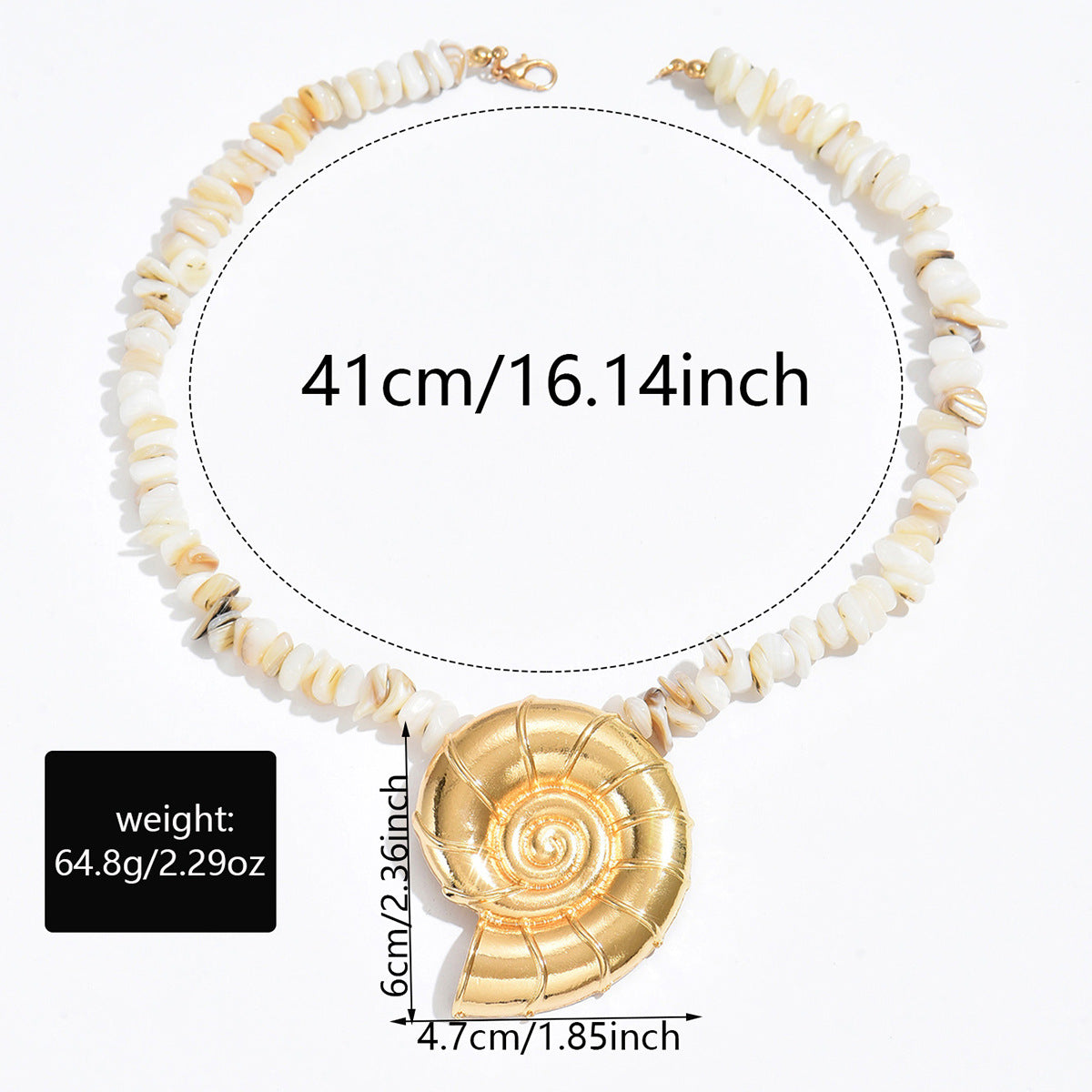 Wholesale  Exaggerated Oversized Alloy Conch Pendant Necklace