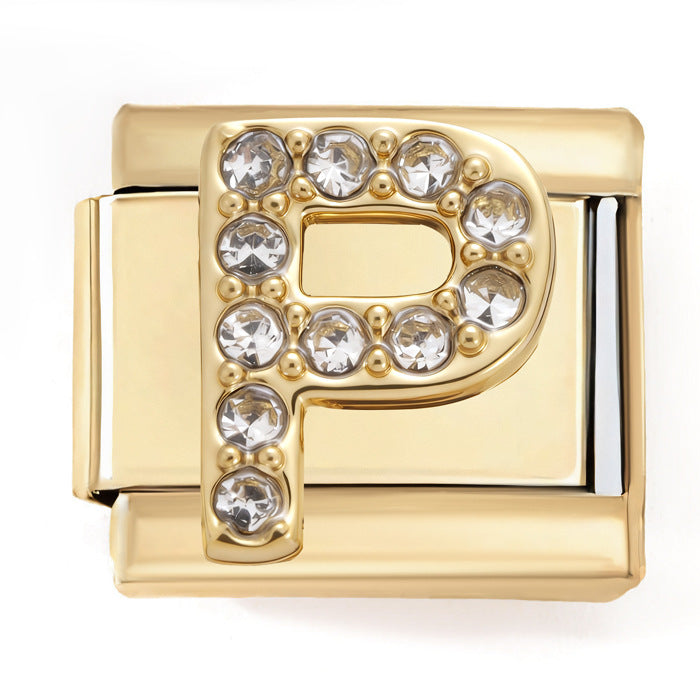 Wholesale 2PCS 9mm Italian Charm Starter Bracelets DIY Letters Stainless Steel Composable Bracelet