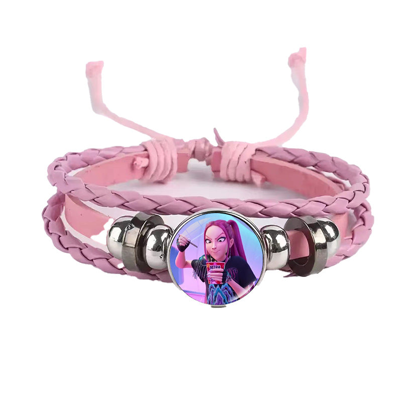 Wholesale  Black Braided Leather Bracelet kpop