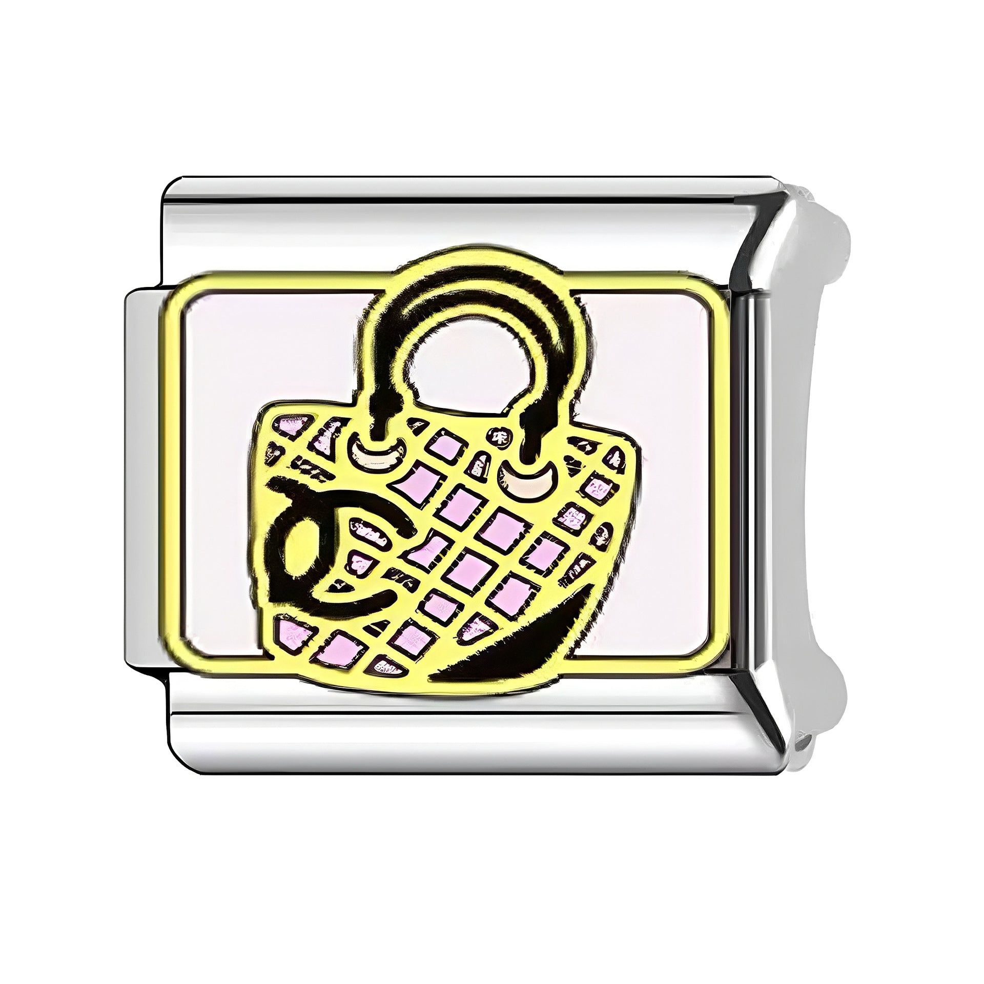 Wholesale Italian Charm Bracelet 9mm DIY Splicing Fashion Bag Pattern Stainless Steel Composable Bracelet