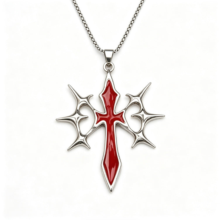 Wholesale Gothic Hip Hop Cross Necklace Silver Stainless Steel Men S Pendant Fashion Jewelry Gift