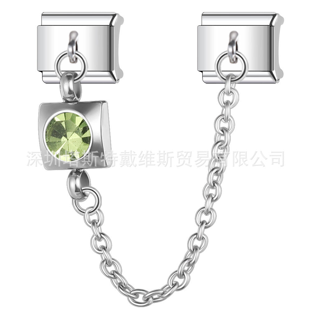 Wholesale Italian Modular Starry Sky Rhinestone Chain Bracelet,  Stainless Steel Electroplated,  Chic Jewelry Accessory for Everyday Wear