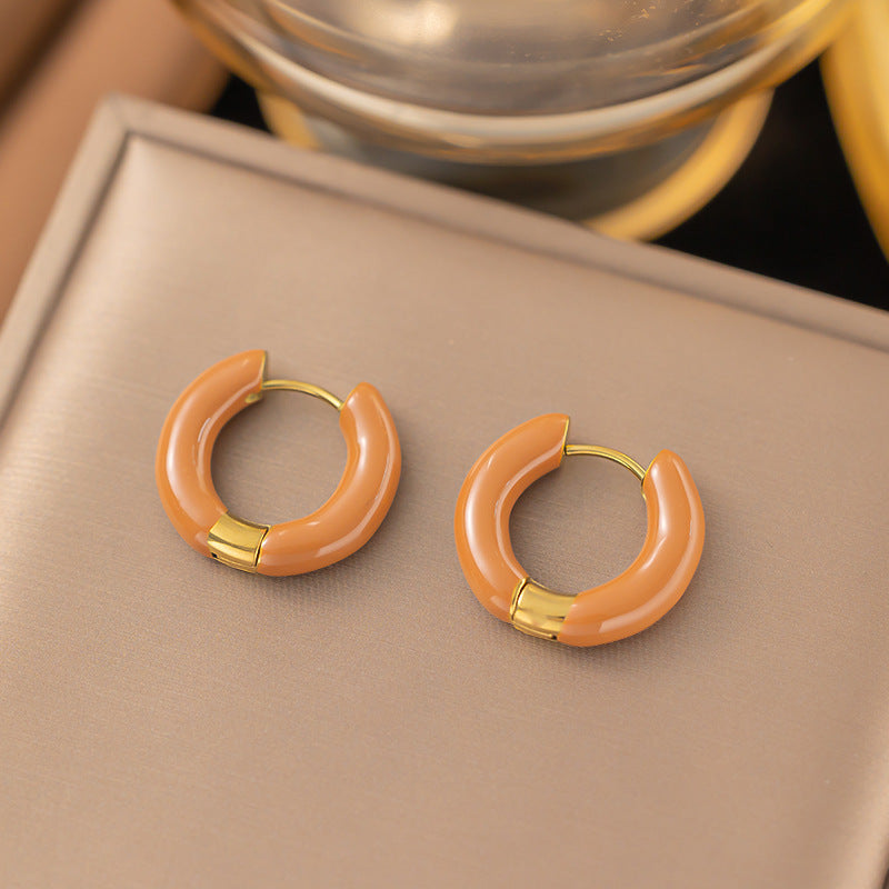 Wholesale Exaggerated Earrings Retro Simple Stainless Steel Earrings Statemente Earrings Vintage Earrings ACC-ES-Yibao001