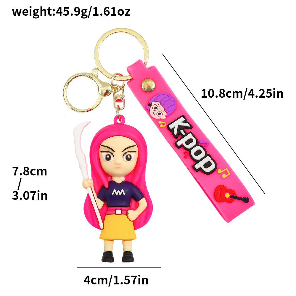 Wholesale kpop cartoon silicone keychain