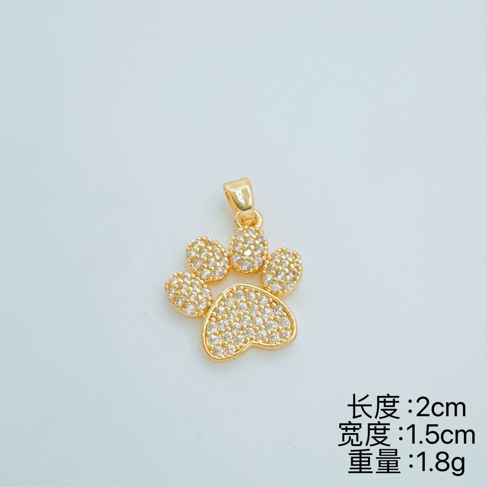 Wholesale Copper Gold-Plated Cat Pendant Zircon Hollow Design Trendy Boutique Jewelry Accessory
