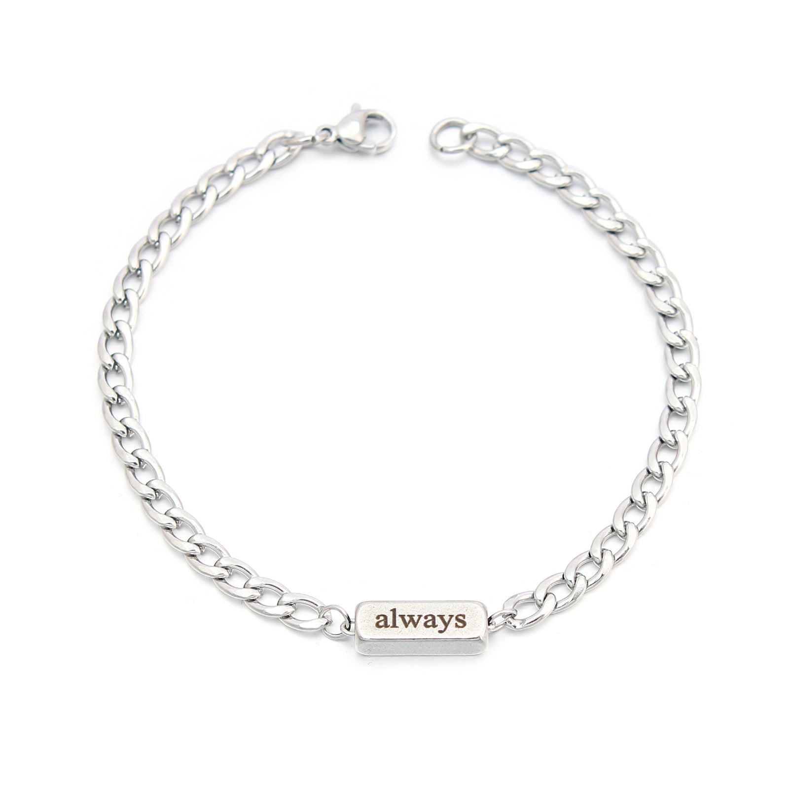 Wholesale stainless steel lettering couple bracelet