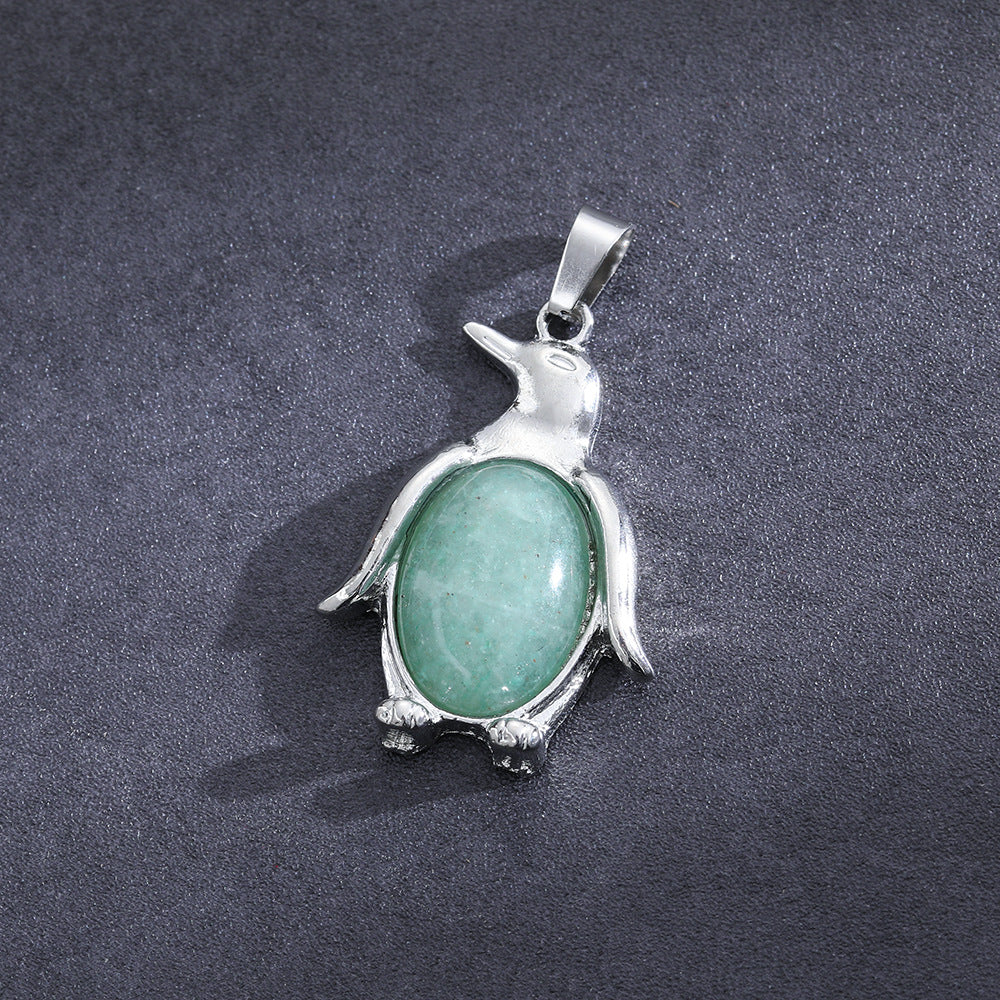 Wholesale  Natural Stone Amethyst Pendant Single Pointy Hexagonal Column Necklace