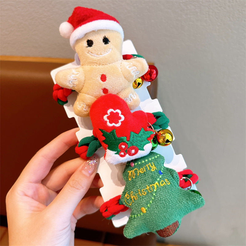 Wholesale Christmas Cute Santa Kids Hair Scrunchies ACC-HS-Hanl004