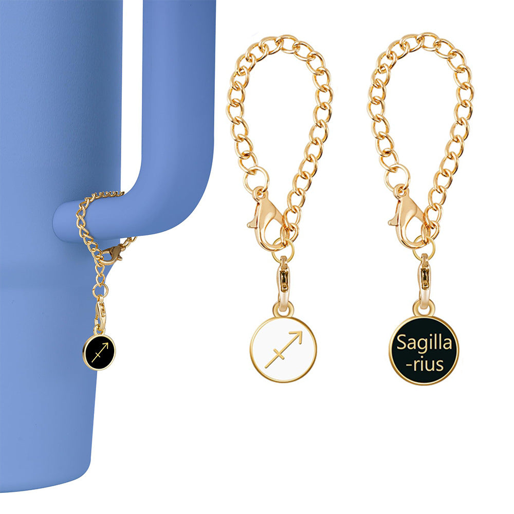 Wholesale Twelve Zodiac Signs Chain 40oz Cup Alloy Pendant Cup Accessories ACC-CA-ShiXuan004