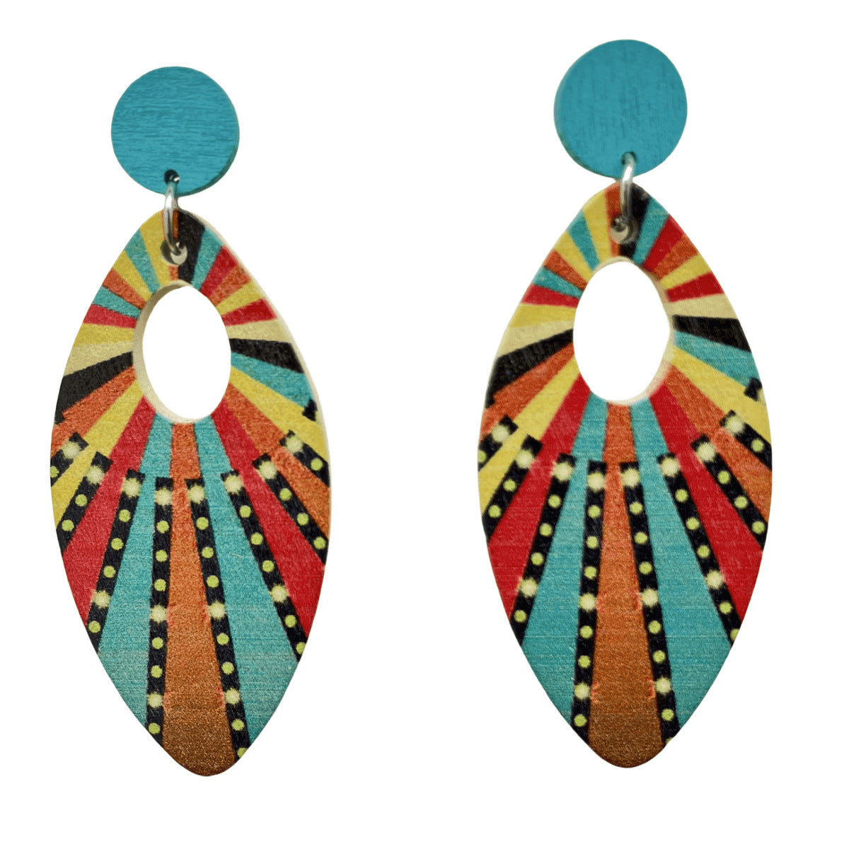 Wholesale Boho Vintage Oval Wooden Earrings ACC-ES-FX001