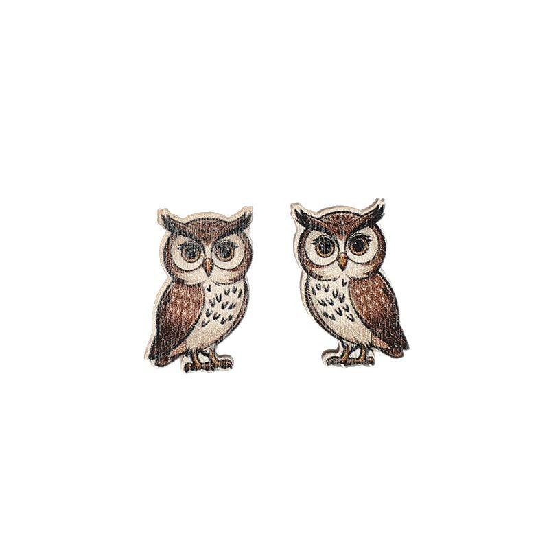 Wholesale Animal Wooden Owl Fashion Earrings