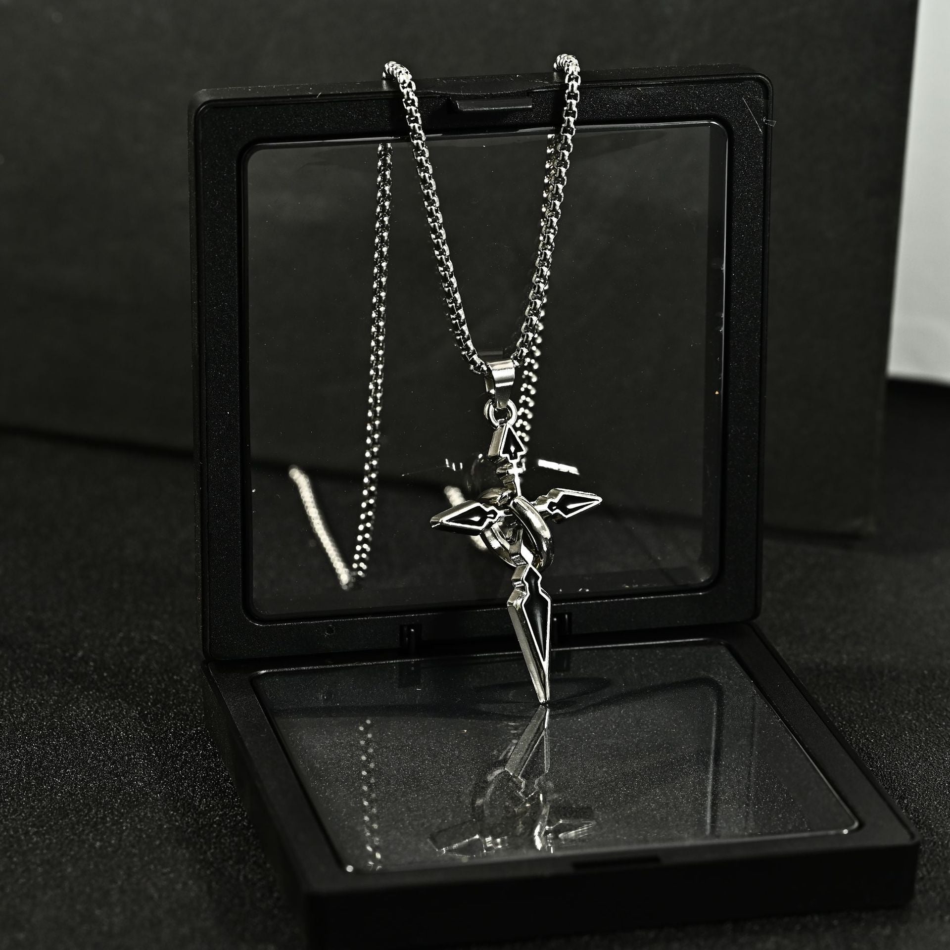 Wholesale Chic Cross Pendant Necklace For Men Titanium Steel Chain Jewelry Accessory Gift