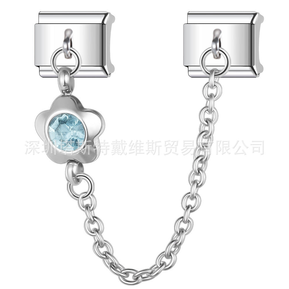 Wholesale Italian Modular Starry Sky Rhinestone Chain Bracelet,  Stainless Steel Electroplated,  Chic Jewelry Accessory for Everyday Wear