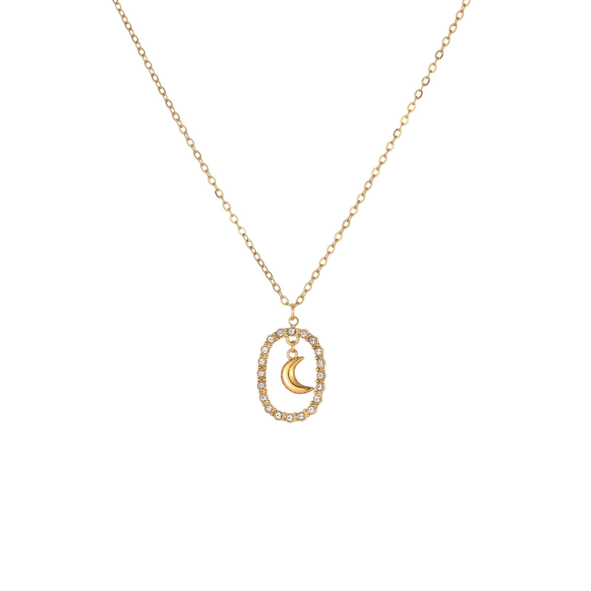 Wholesale Stainless Steel Moon Heart Clavicle Chain