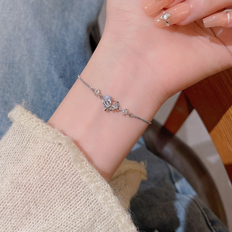 Wholesale Silver Zircon Pearl Alloy Bracelet ACC-BT-Sengw003