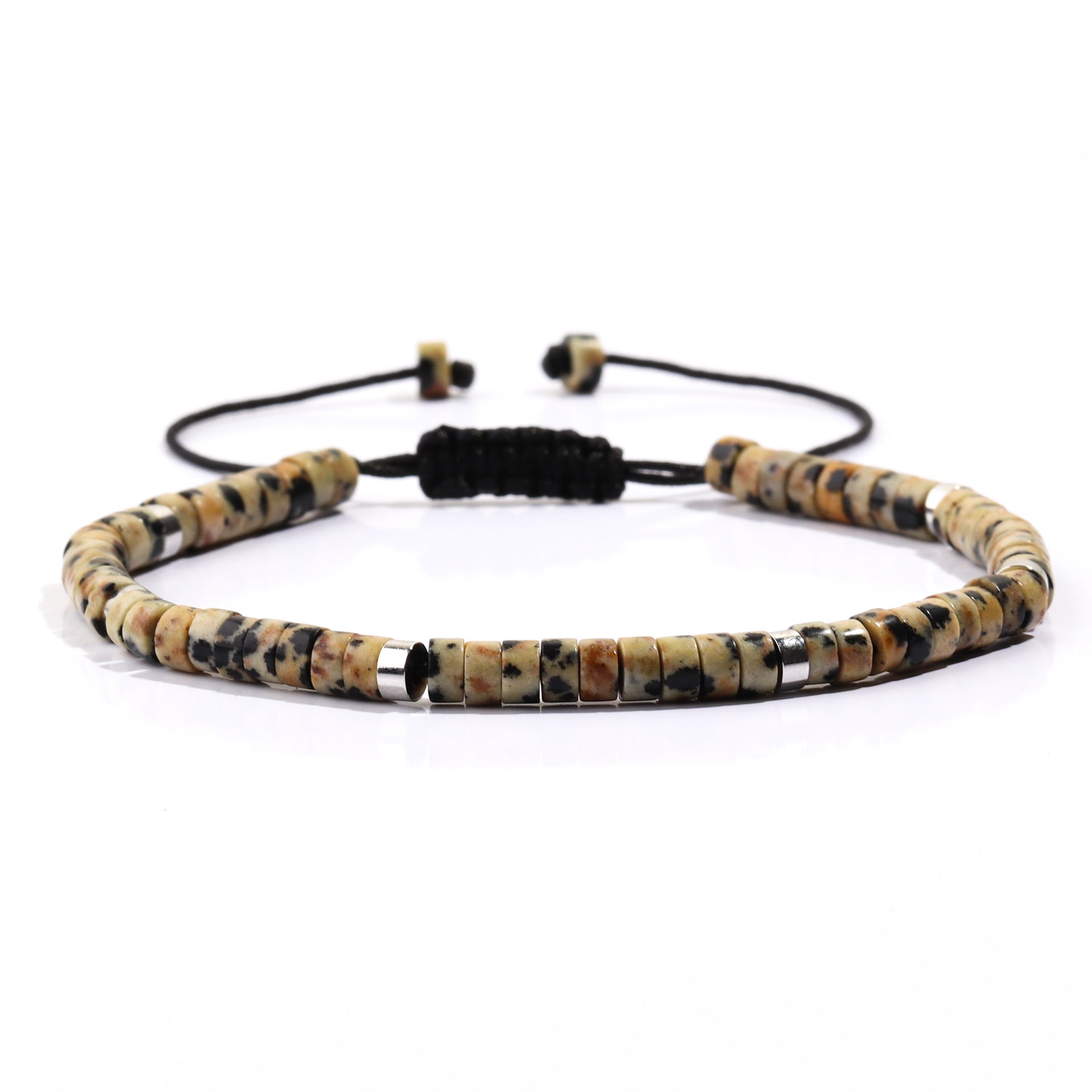 Wholesale Handmade Beads Bohemian Natural Stone Cylindrical Flat Bead Bracelet ACC-BT-FenRui012