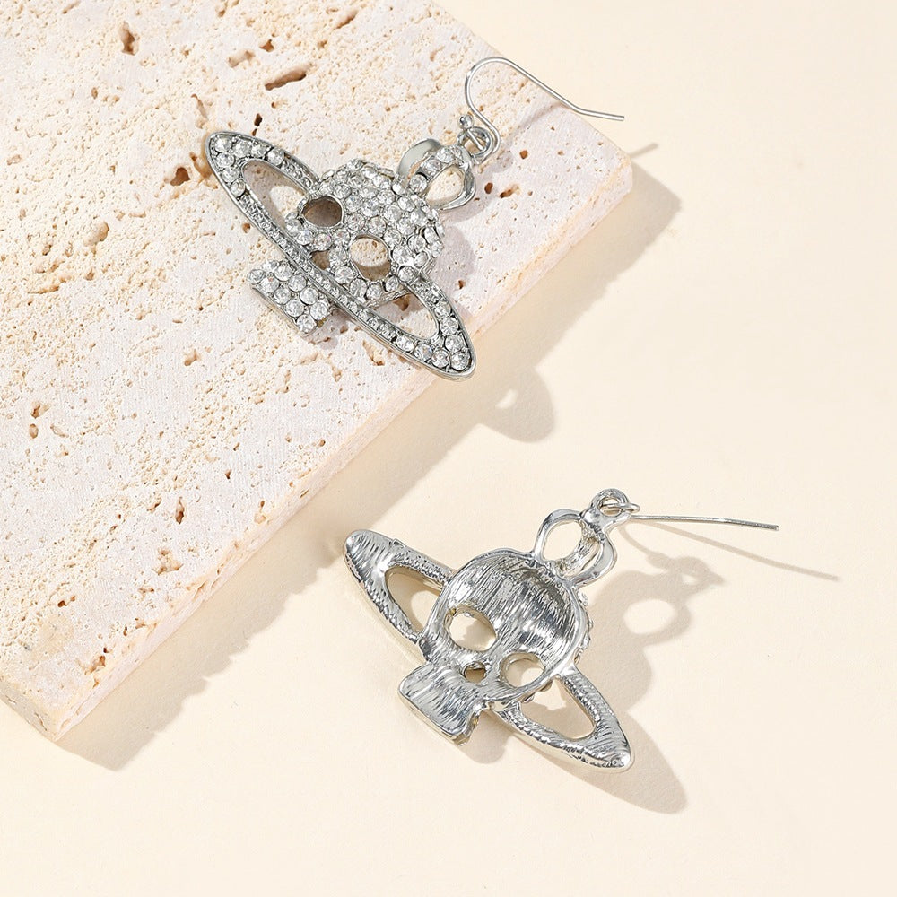 Wholesale Rhinestone Skull Drop Earrings  Party Jewelry Accessory