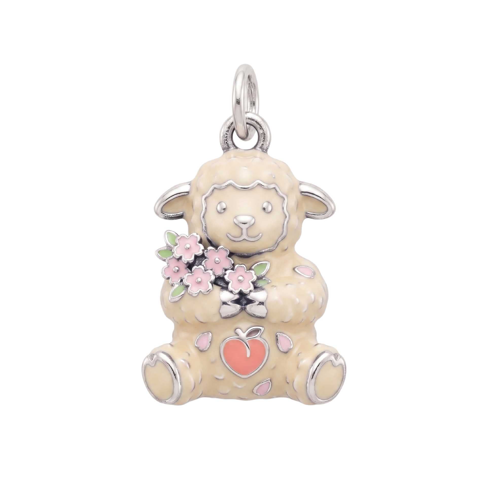Wholesale Cute Sheep Pendant Necklace Charm Stainless Steel 18K Electroplated DIY Jewelry Accessory For Women Boutique Resale