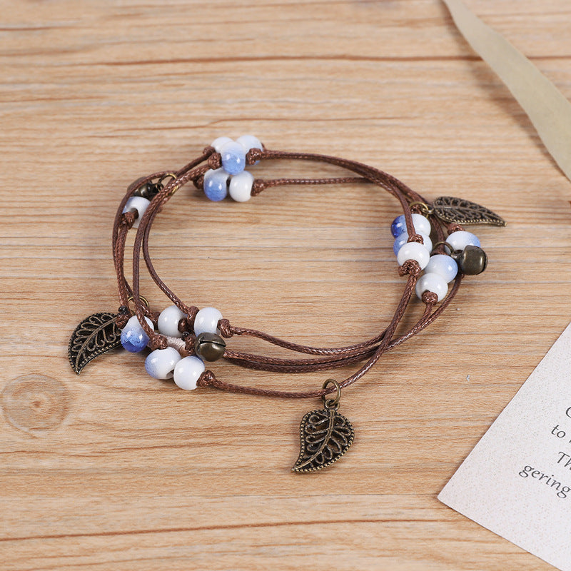 Wholesale Vintage Bohemian Forest Style Ceramic Bracelet Multi-circle Bracelet Layered Bracelet Set ACC-BT-Luox001