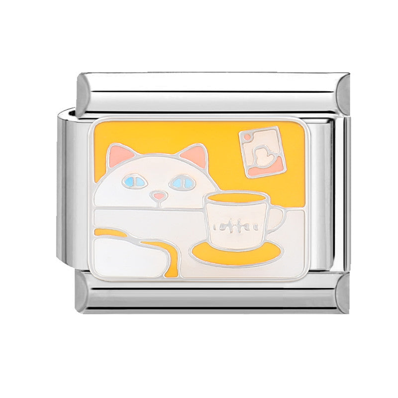 Wholesale 9mm Italian Charm Starter Bracelets DIY square Single Section Creative Stainless Steel Composable Bracelet