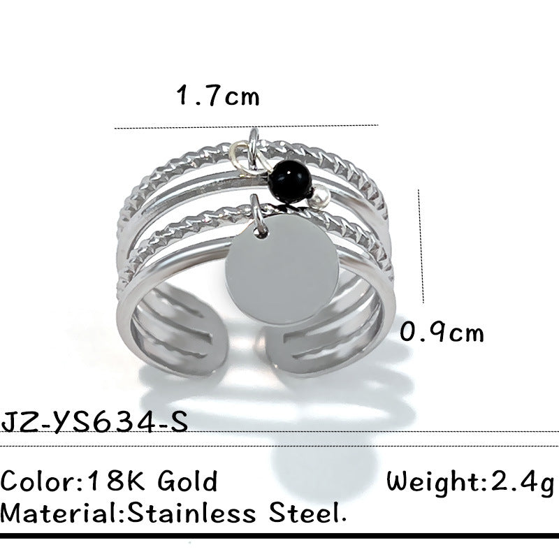 Wholesale Stainless steel starfish shell ring women' s fashion pendant design cross,  titanium steel open ring