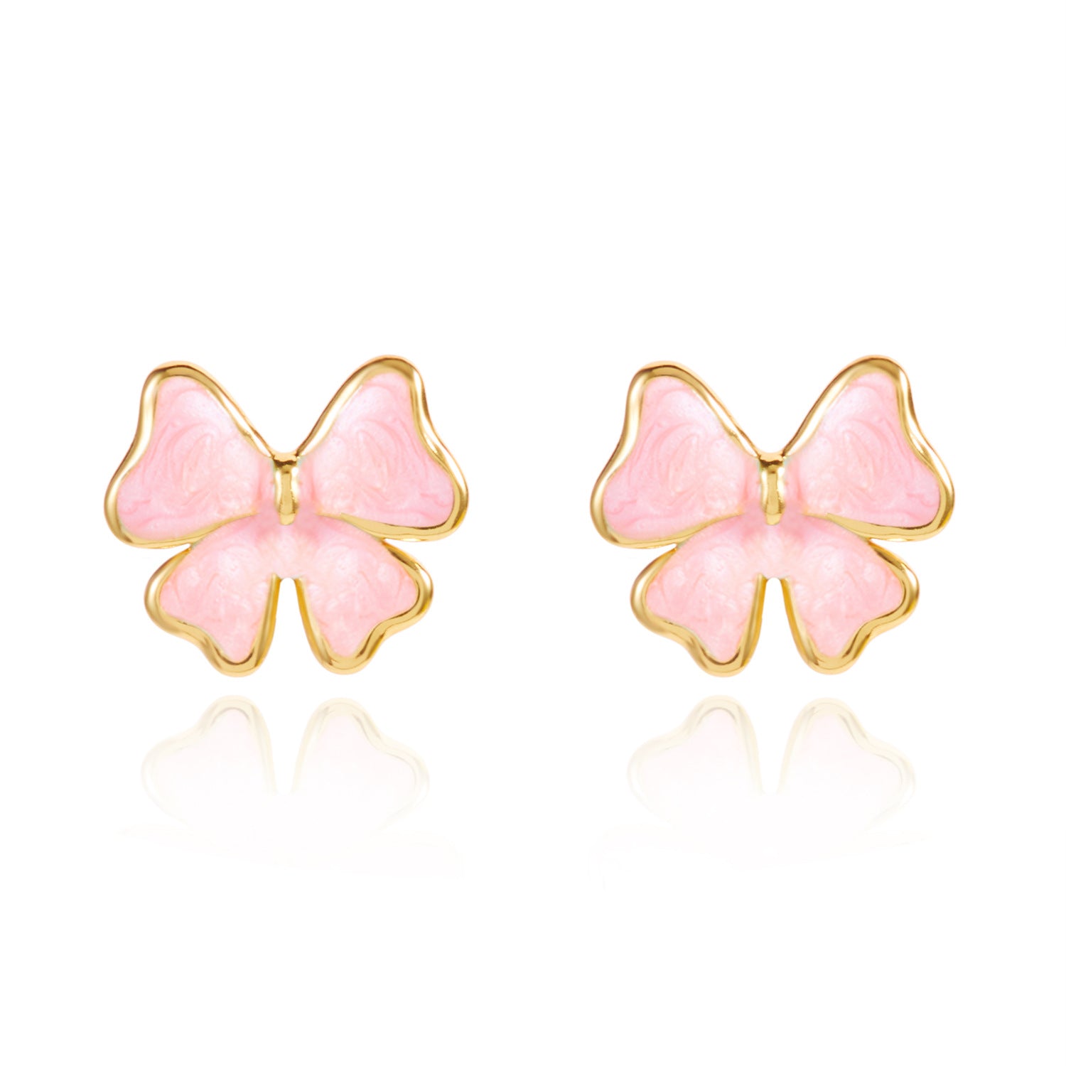 Wholesale Oil-Dropping Bow Stainless Steel Earrings