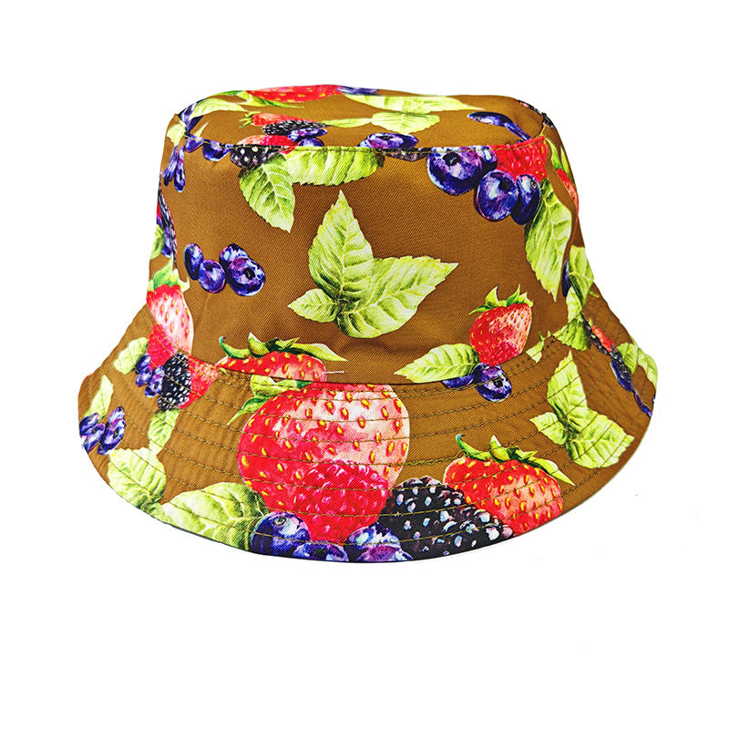 Wholesale Pastoral Print Reversible Bucket Hat,  Wide Brim Sun Protection Fashion Accessory for Outdoor,  Gift Boutique Resale
