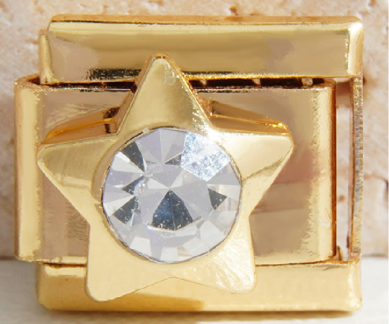 Wholesale Italian Charm Bracelet 9mm DIY Splicing Diamond Four-Leaf Clover Stainless Steel Composable Bracelet