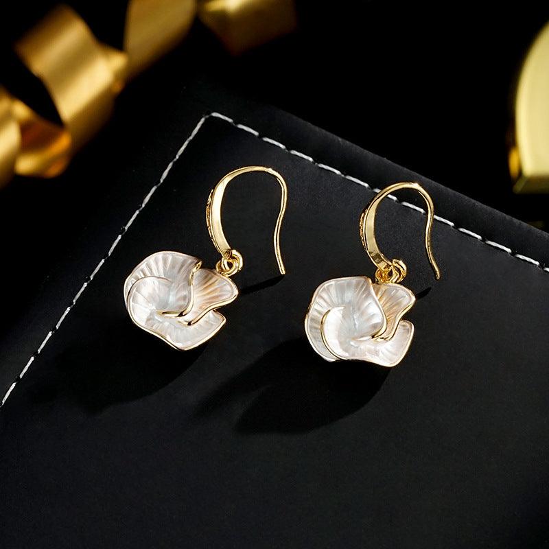 Wholesale Camellia Flower Earrings  Light Luxury Earrings