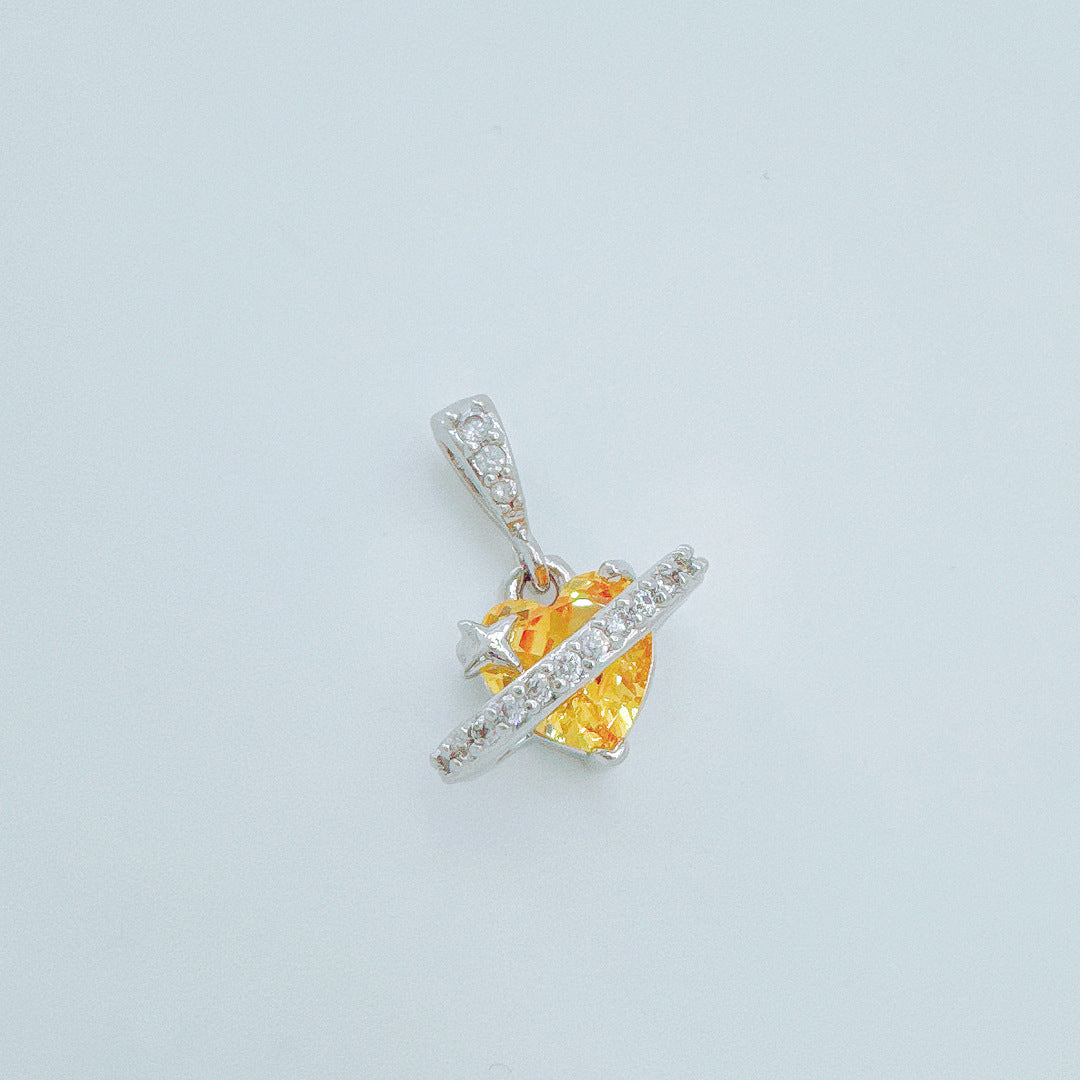Wholesale Light Luxury Heart Pendant Necklace Copper Zircon Fashion Jewelry Accessory for Gift