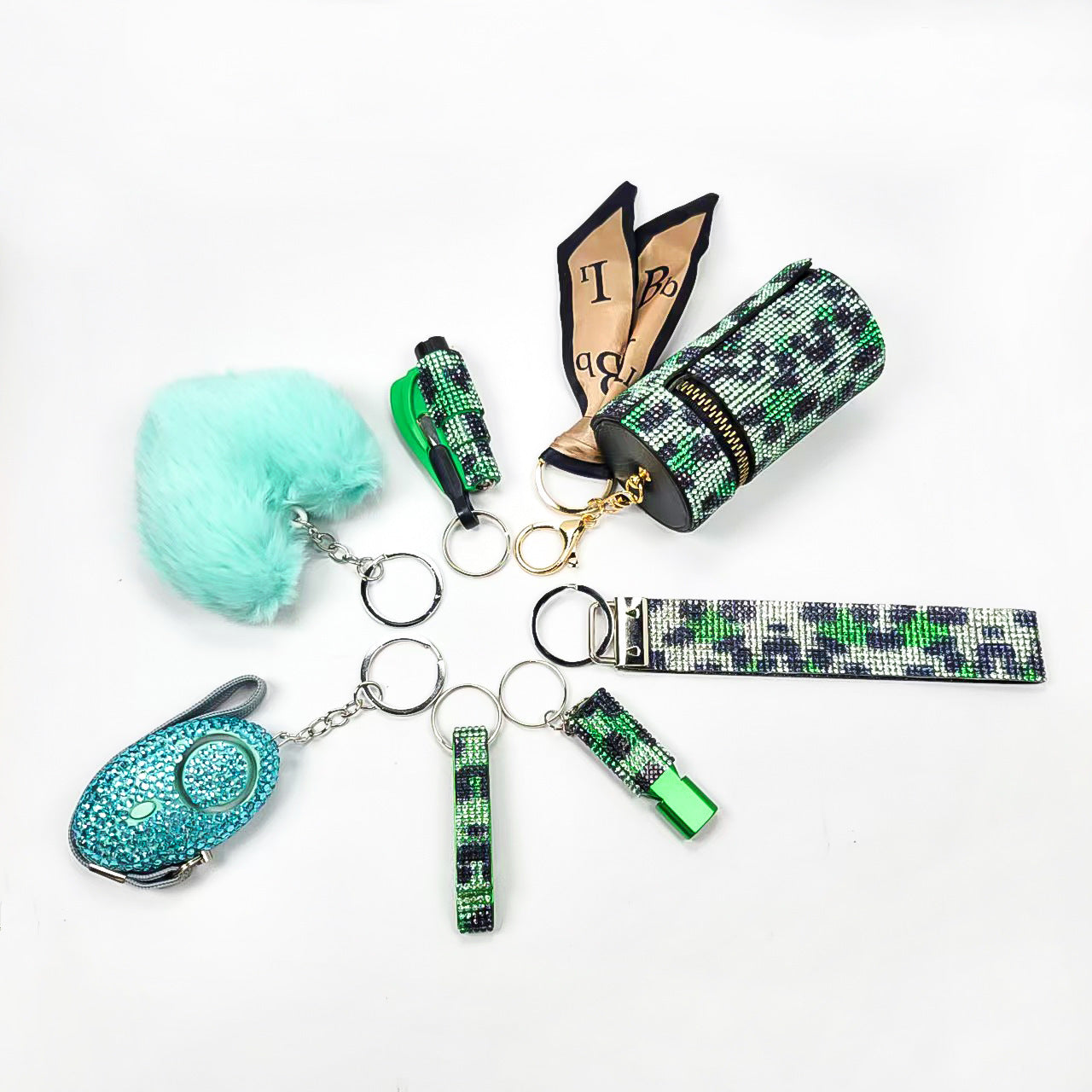 Wholesale  Colorful Outdoor DIY Keychain 7-piece Set Jewelry Accessories Keychain