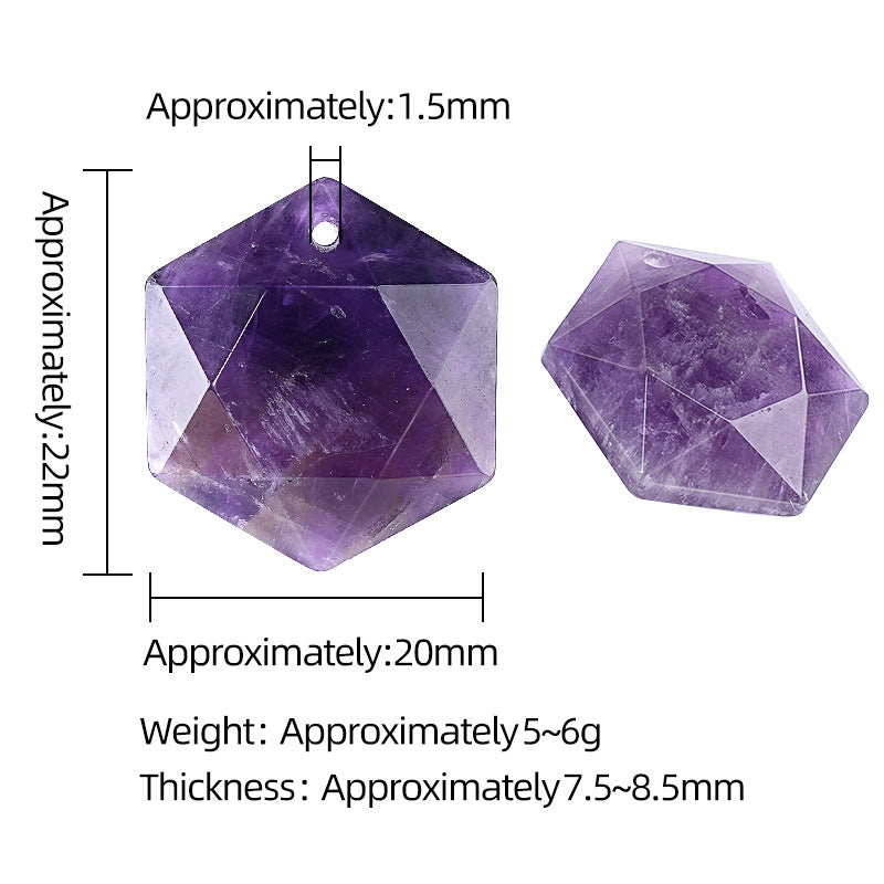 Wholesale Six Pointed Star Amethyst Natural Stone Pendant DIY Jewelry Accessory Boutique Gift For Resale