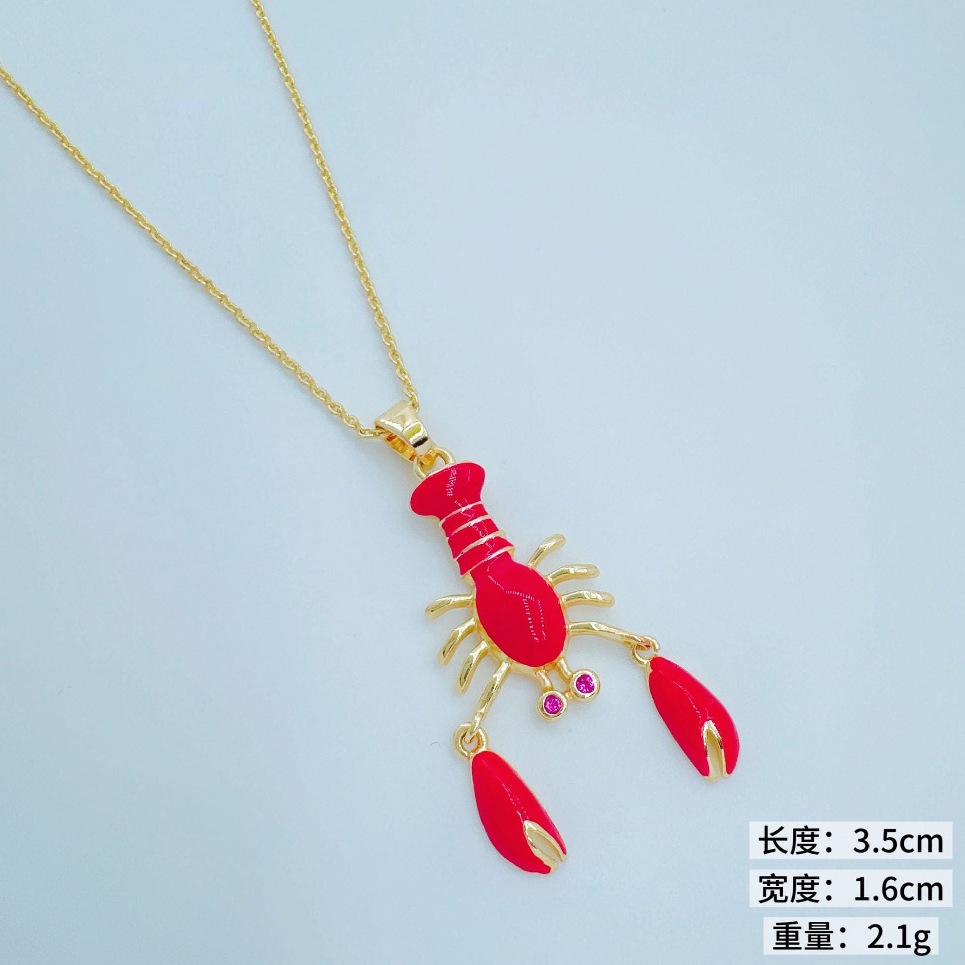 Wholesale Lobster Pendant Necklace Gold Tone Copper Niche Design Jewelry Accessory for Resale